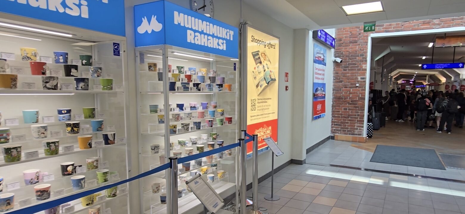 Viking Line terminal has a cool Muumi Mug collection.