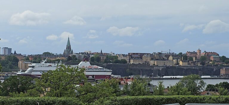 Best Hotels Near Viking Line Terminal Stockholm. Stockholm and Viking Line ferry. Photo taken from Skansen.